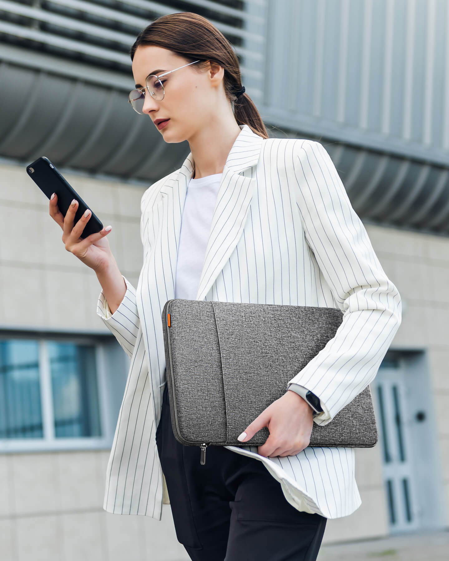 For 15.4-16 Inch MacBook Pro Laptop Sleeve Case Bag with Accessory Pouch - Gray