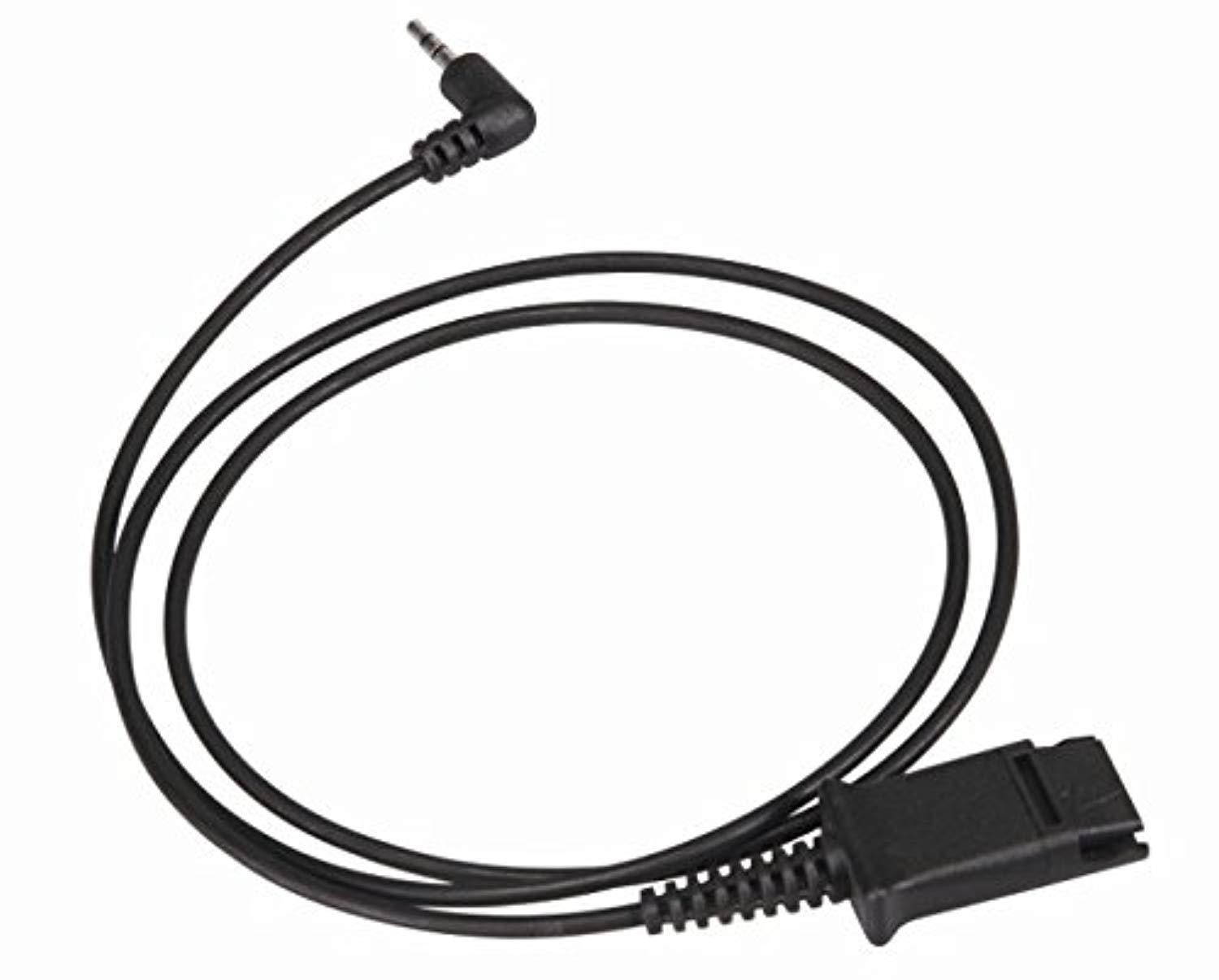 2.5mm jack to qd bottom adapter cable - compatible with plantronics or truvoice qd headsets and connects to polycom ip 320, ip3