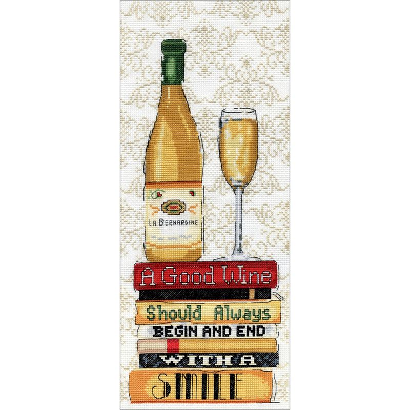 Design Works Counted Cross Stitch Kit 5"X7"-White Wine (14 Count)