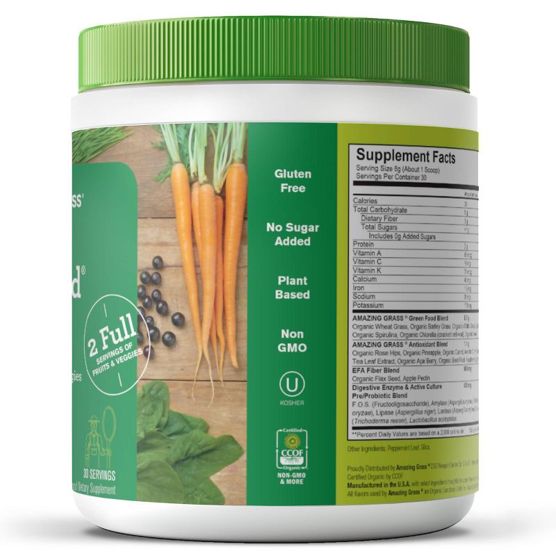 Amazing Grass Green Superfood Vegan Powder - Original - 8.5oz