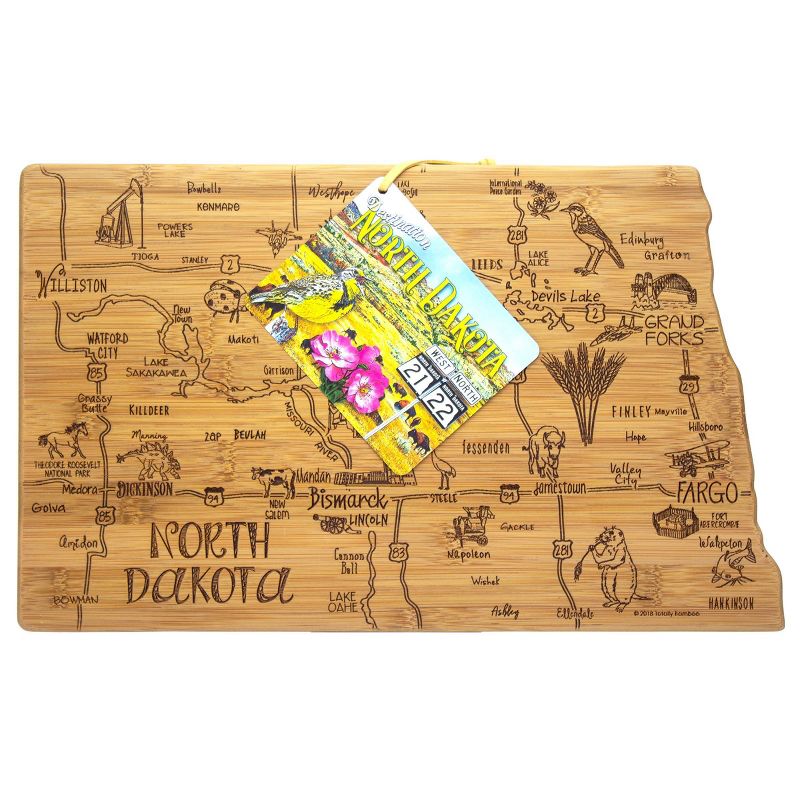 Totally Bamboo Destination North Dakota Serving and Cutting Board