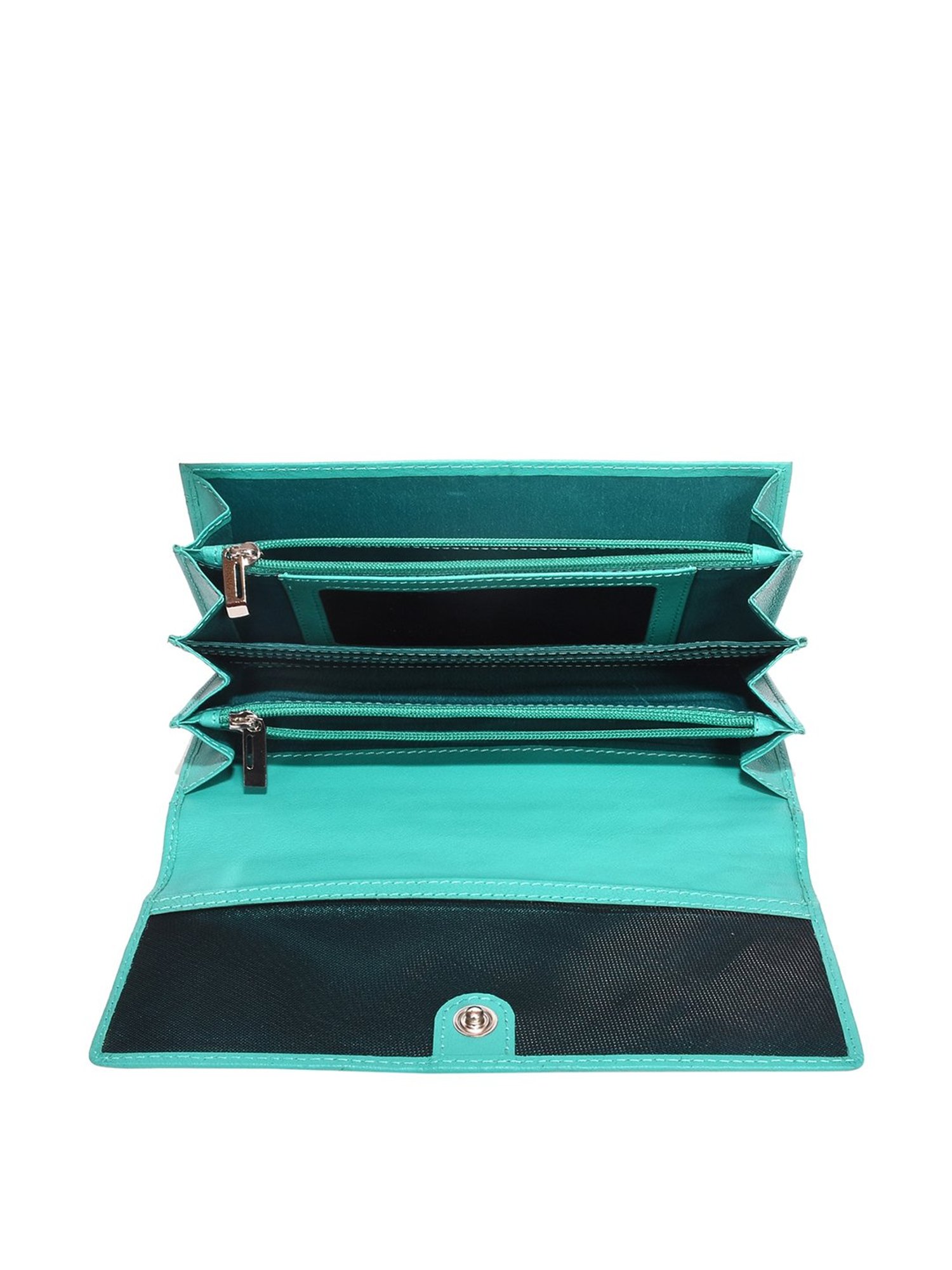 SASSORA Blue Quilted Rfid Wallet for Women