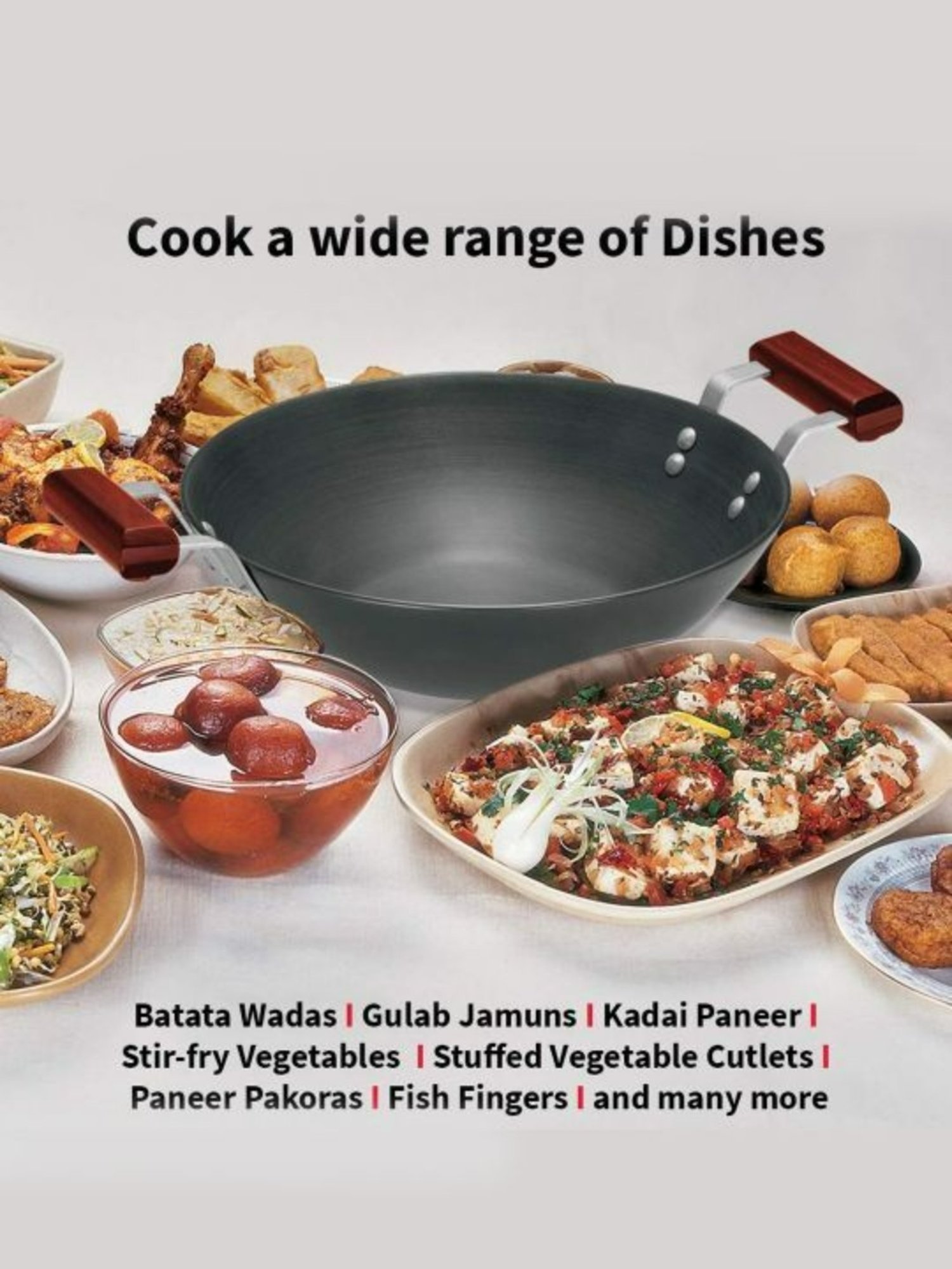 Hawkins Black Aluminium Deep Fry Pan With Lid (3.75L)