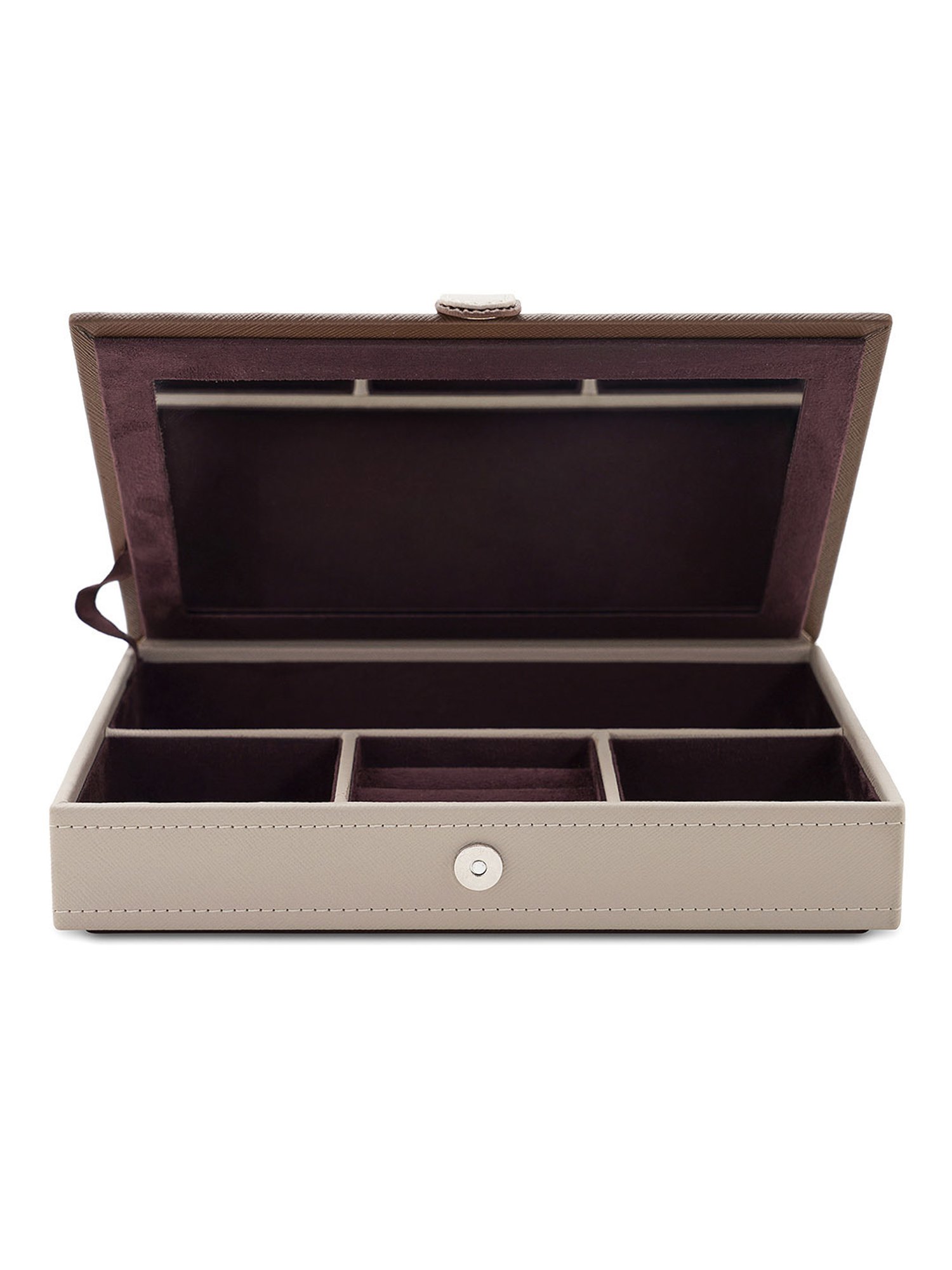 Pure Home and Living Beige Leather Solid Jewellery Organiser