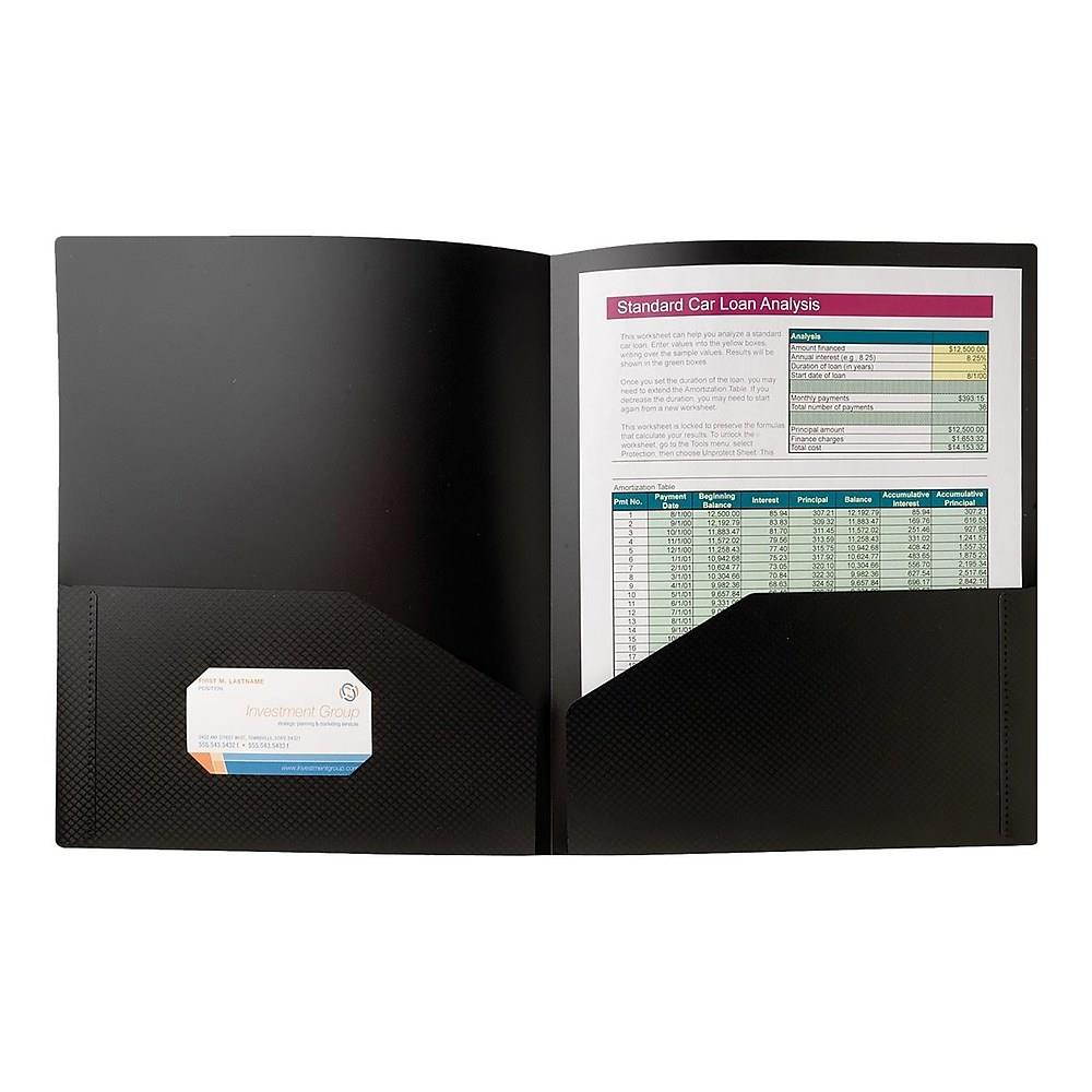 Staples Poly 2-Pocket Presentation Folder Black (21625-CC/20643) 654245