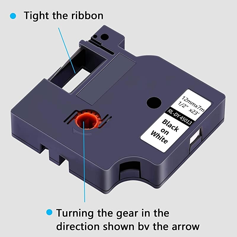 Compatible Label Tape Replace Dymo D1 Labels Tape 45013 S0720530 Refill for DYMO LabelManager 160 210D 260P 280 360D 420P 450D Label Maker,1/2 Inch x 23 Feet (12mm x 7m) Black on White, 4-Pack