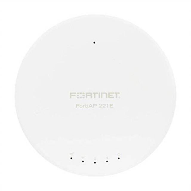 fortinet | fap221ea | fortiap221e indoor wireless wave 2 ap  dual radio 802.11 a/b/g/n and 802.11 a/n/ac, 2x2 mumimo, 1 x ge rj45 port, ceiling/wall mount kit included. 4 internal antennas