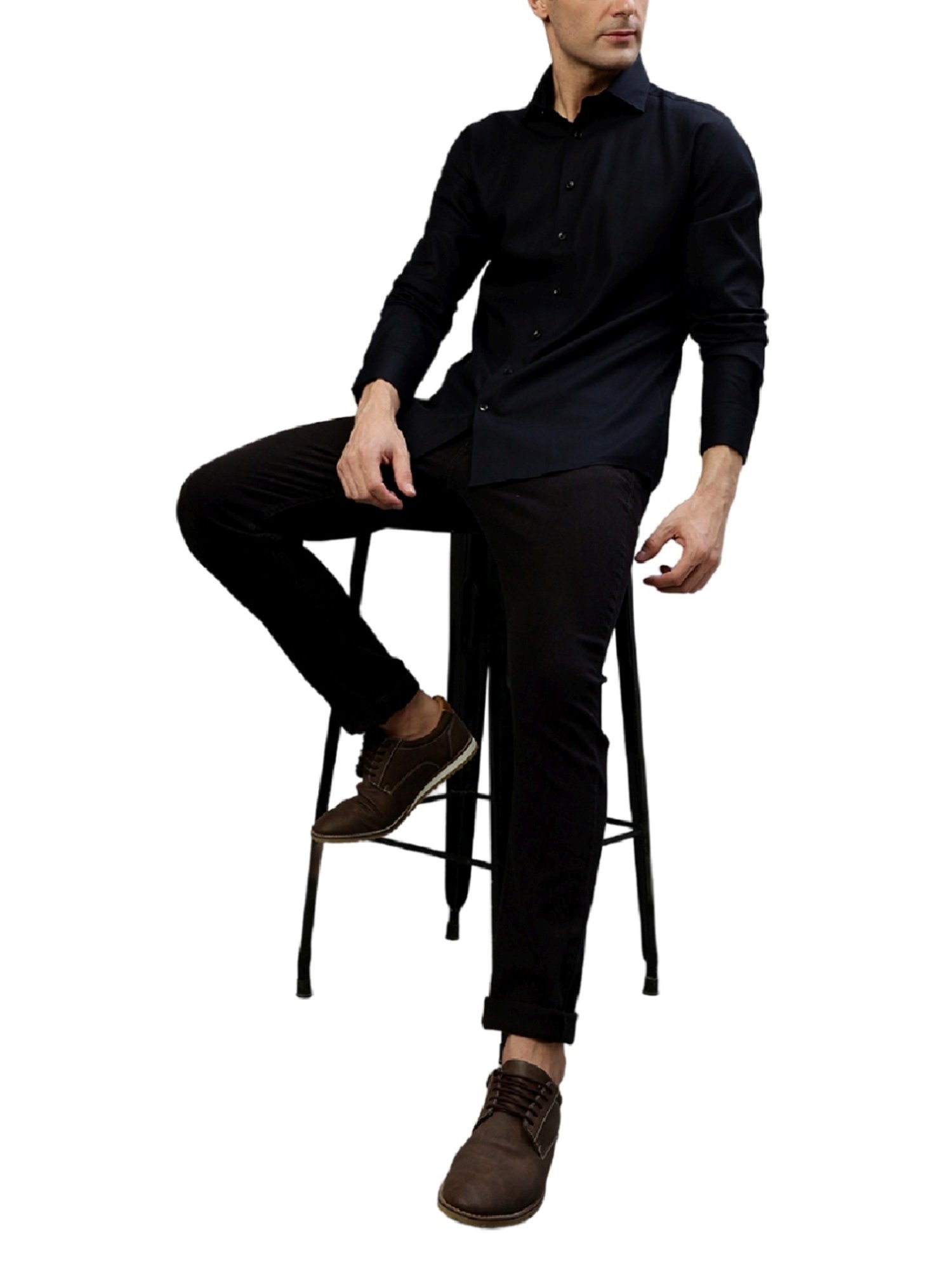 Bruun & Stengade Black Cotton Slim Fit Shirt