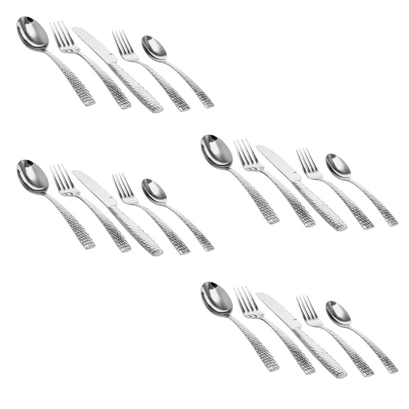 Gibson Braid 20 Piece Stainless Steel Flatware Set with Textured Handles