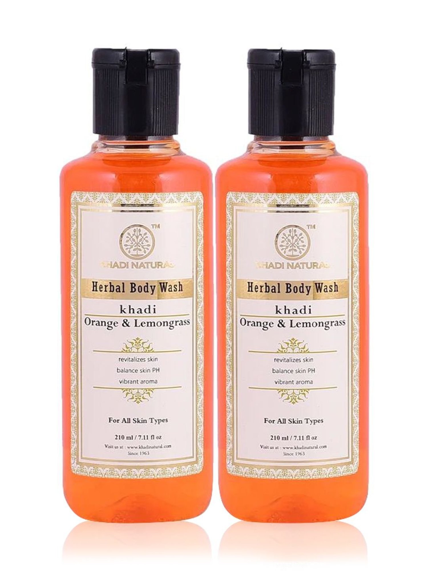 Khadi Natural Orange & Lemongrass Body Wash Pack of 2 - 420 ml