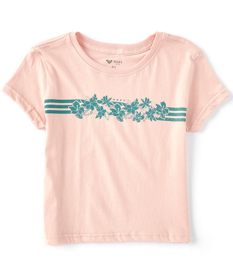 Roxy Big Girls 7-16 Short-Sleeve Tropical-Stripe Tee