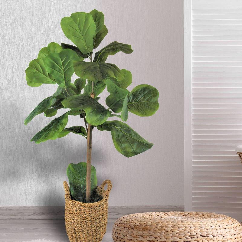 30" x 16" Artificial Fig in Basket with Handles - LCG Florals