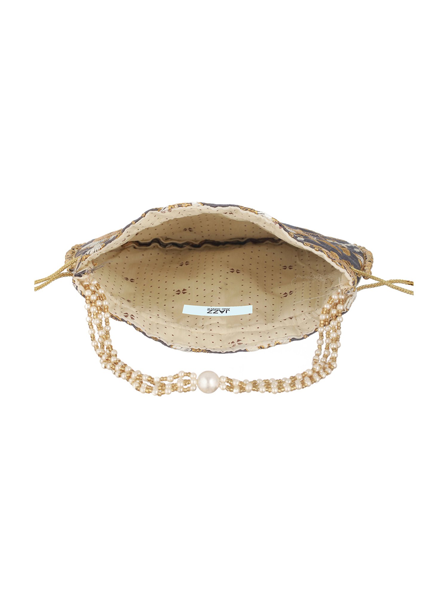 Aatmana Grey & Gold Embellished Small Potli