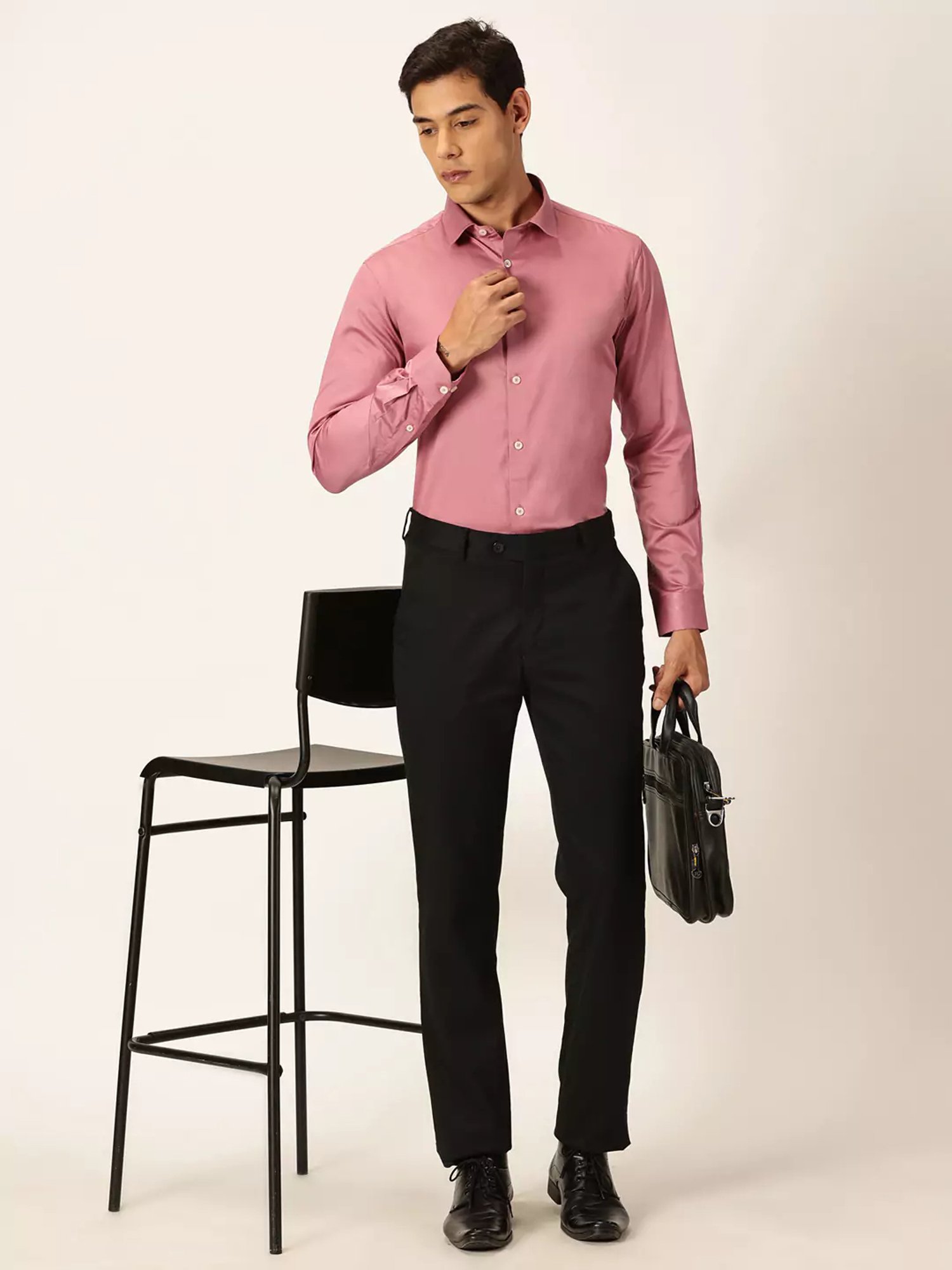 Thomas Scott Pink Slim Fit Cotton Shirt