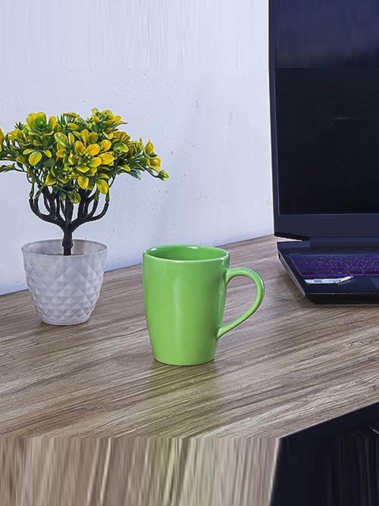 Femora Multicolor Ceramic Coffee Mugs (0.36 L) - Set of 4