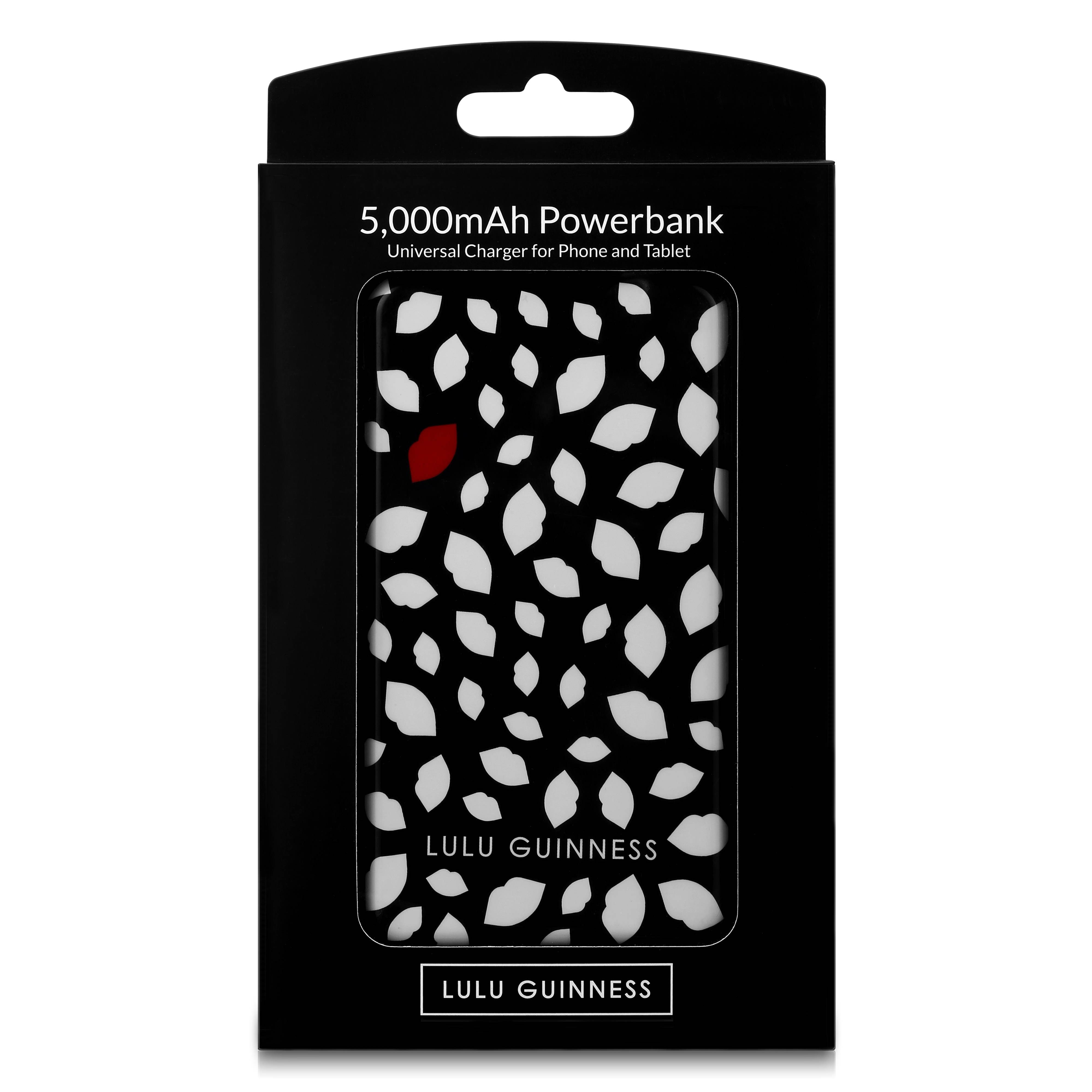 VQ Universal Power Bank 5,000mAh Portable Charger with Dual Power Outputs - Lulu Guinness Scattered Lips