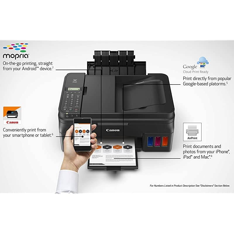 PIXMA G4210 Wireless AllInOne Supertank Megatank Printer Copier Scan Fax and ADF with Mobile Printing Black One Size Works with Alexa