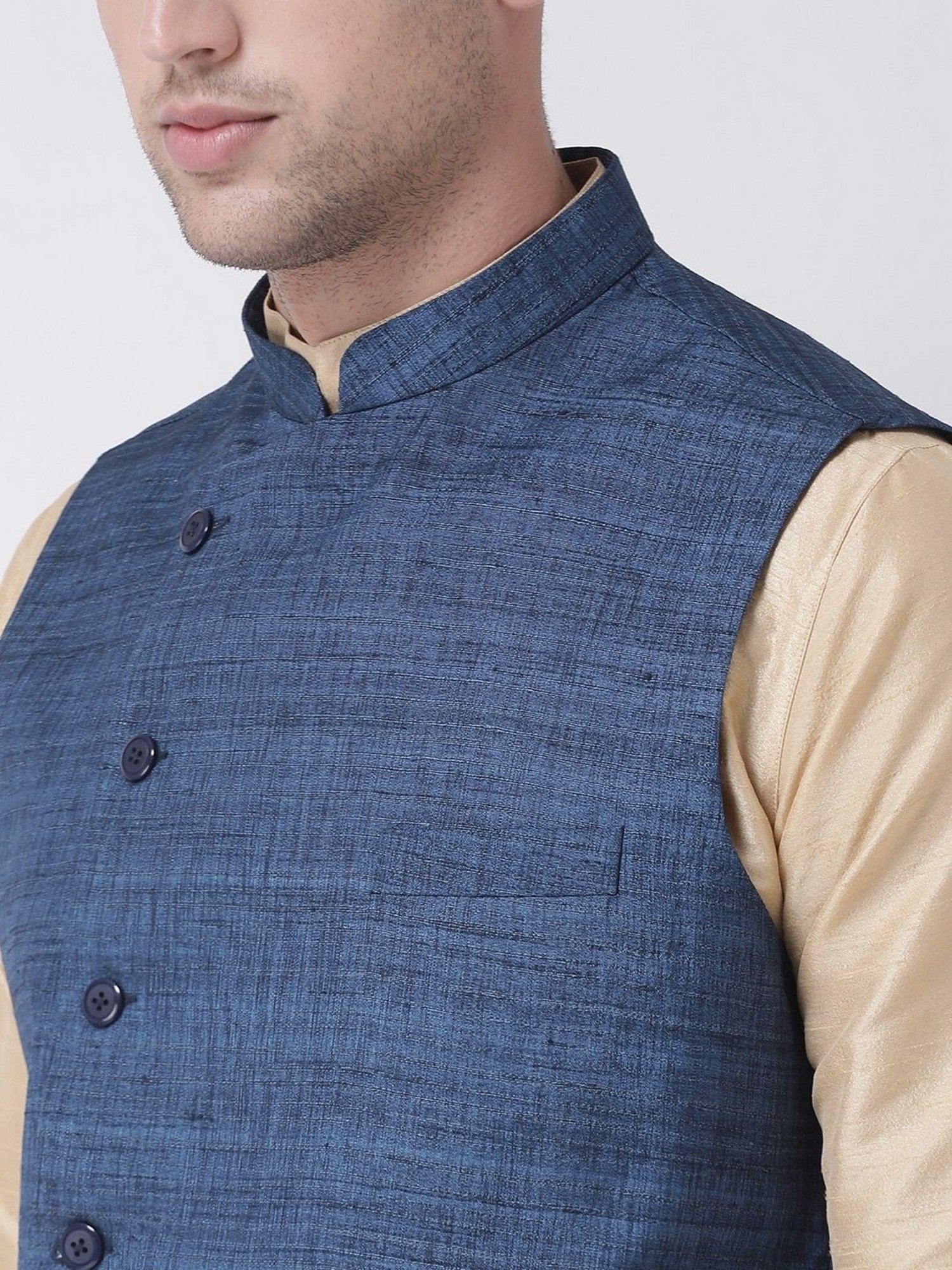 Fabindia Multicolor Regular Fit Printed Cotton Nehru Jacket