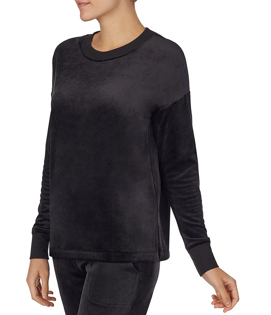 Donna Karan Sleepwear Solid Plush Lounge Top
