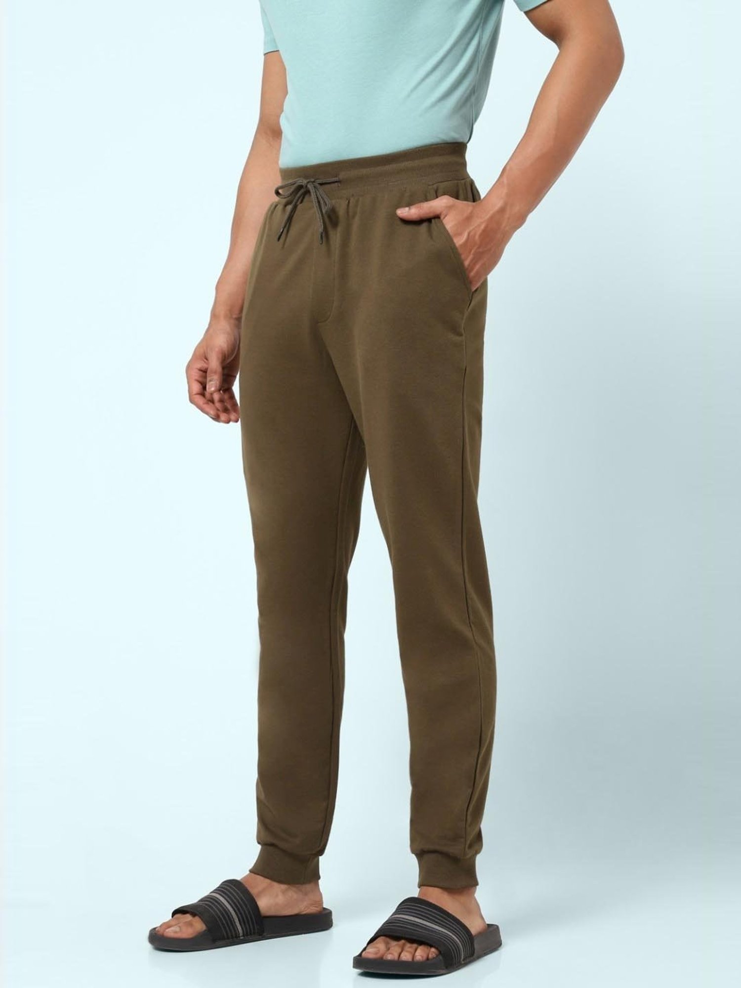 Ajile by Pantaloons Brown Cotton Slim Fit Nightwear Joggers