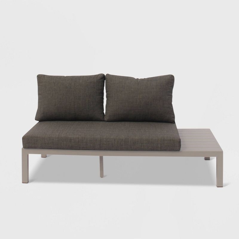 Osborne 4pc Aluminum Outdoor Sectional with Cushions - Silver/Gray - Courtyard Casual