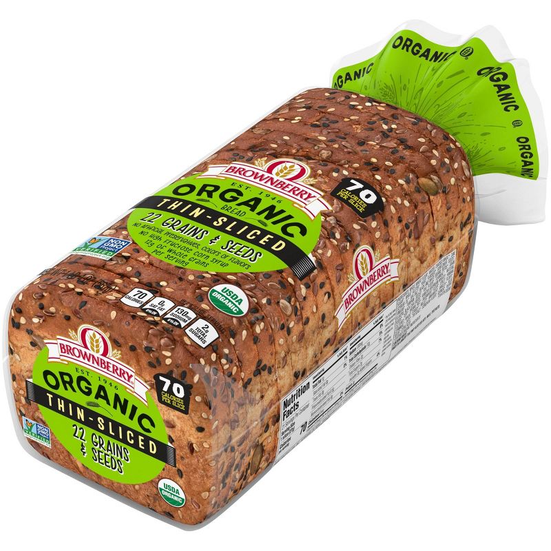 Brownberry Organic Thin Sliced 22 Grains and Seeds Bread - 20oz