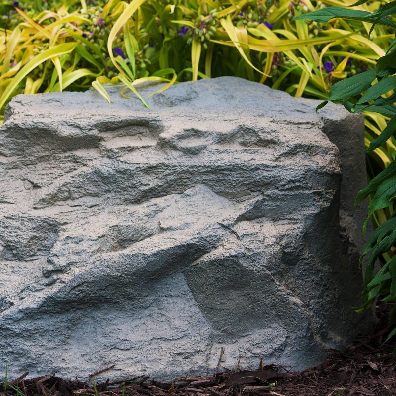 32" Textured Painted Garden Stone - Gray - Emsco