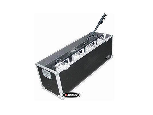 LIGHTING CASE FOR 4 PAR 56'S + TRIPOD STAND & ACCESSORIES, CENTER DIVIDER IS REMOVABLE