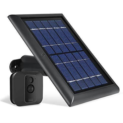 wasserstein solar panel with internal battery compatible with blink xt and blink xt2 outdoor camera black