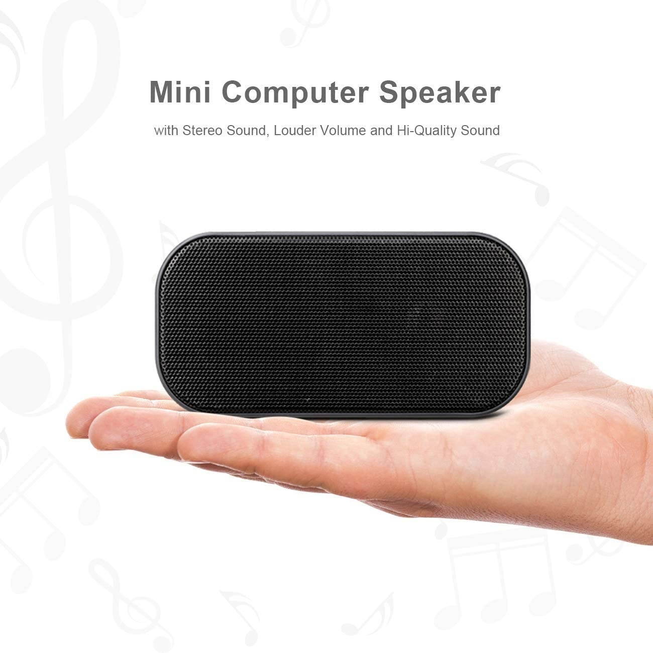 USB Computer Speakers,Laptop Speakers PC Mini Speakers Wired USB Powered,Portable Mini Sound Bar with Stereo Sound