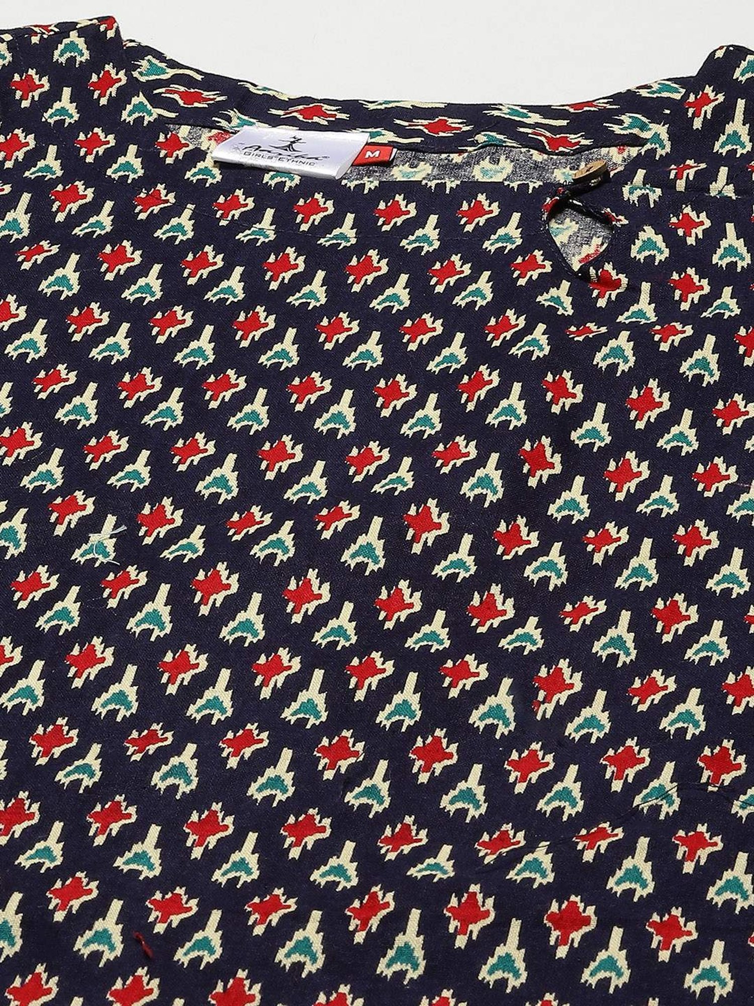 Aarika Blue Cotton Printed Straight Kurta