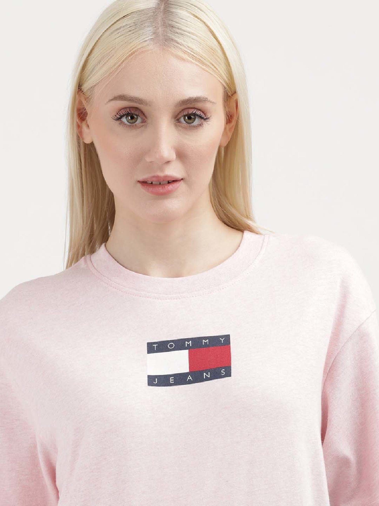 TOMMY HILFIGER Pink Cotton Logo Print T-Shirt