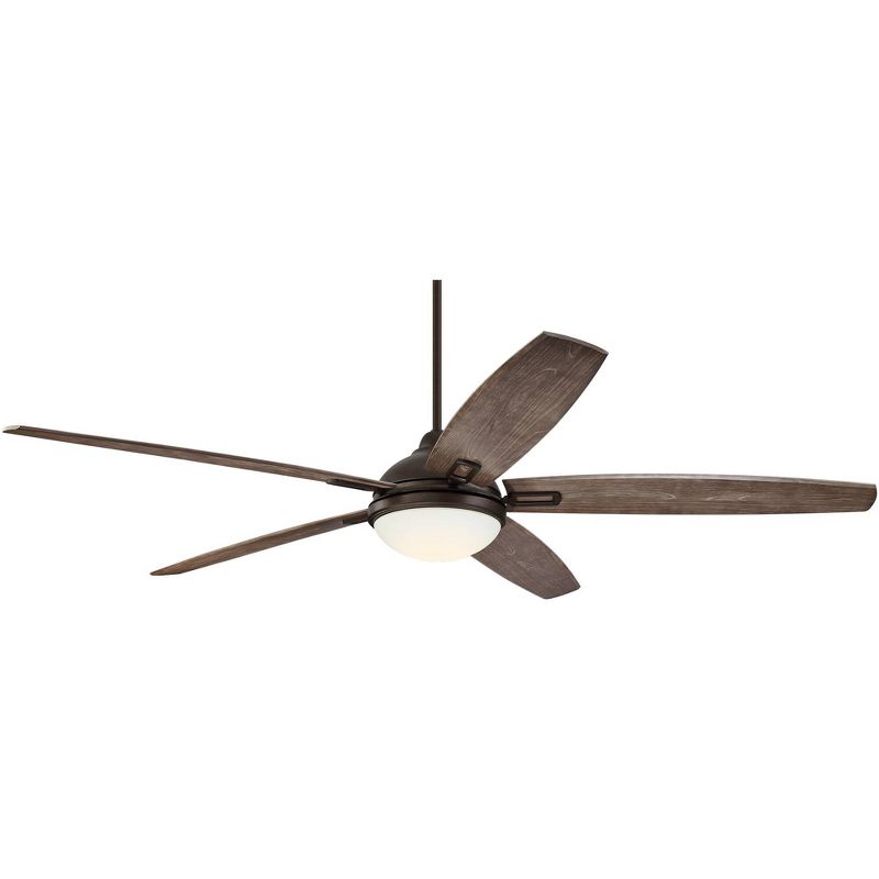 72" Casa Vieja Rustic Outdoor Ceiling Fan with Light LED Remote Control Bronze Frosted Opal Glass Wet Rated for Patio Porch