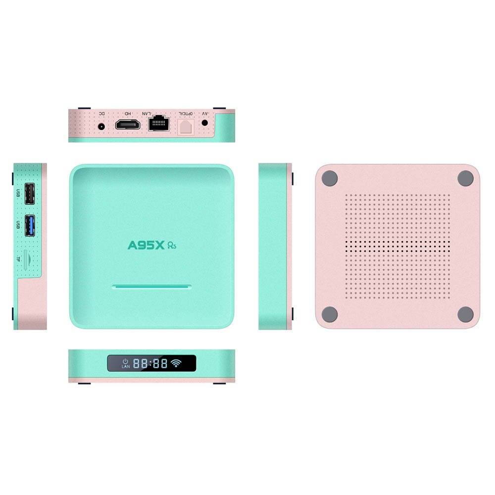 A95X R5 Smart TV Box Android 10.0 UHD 4K Media Player RK3318 2GB/16GB 2.4G WiFi 100M LAN Digital Display