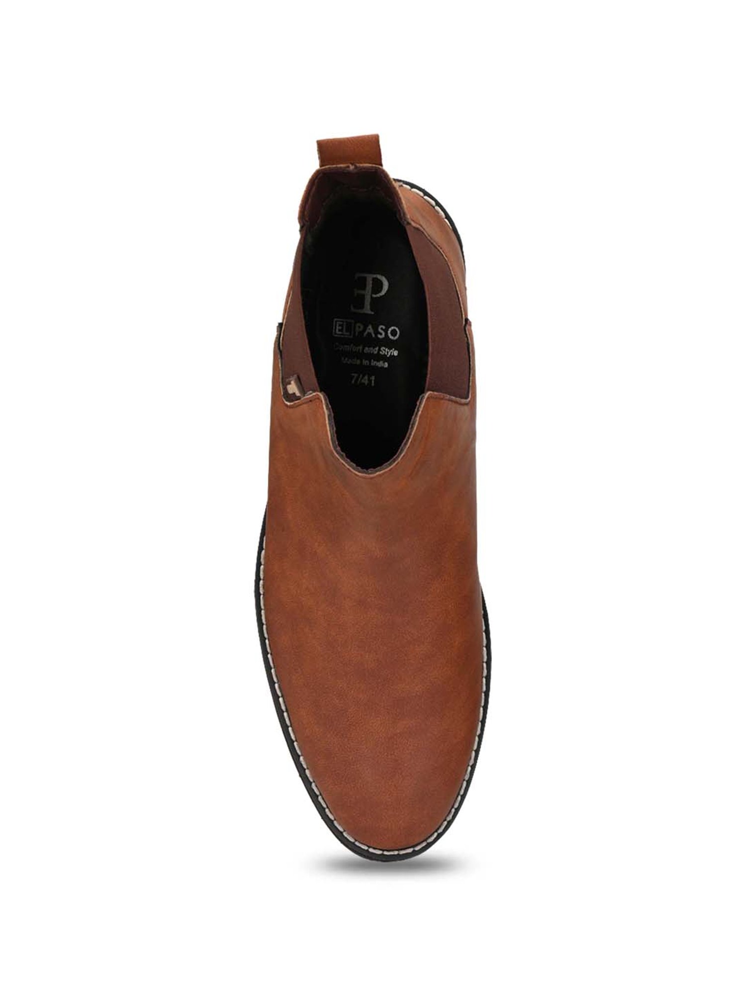 El Paso Men's Tan Chelsea Boots