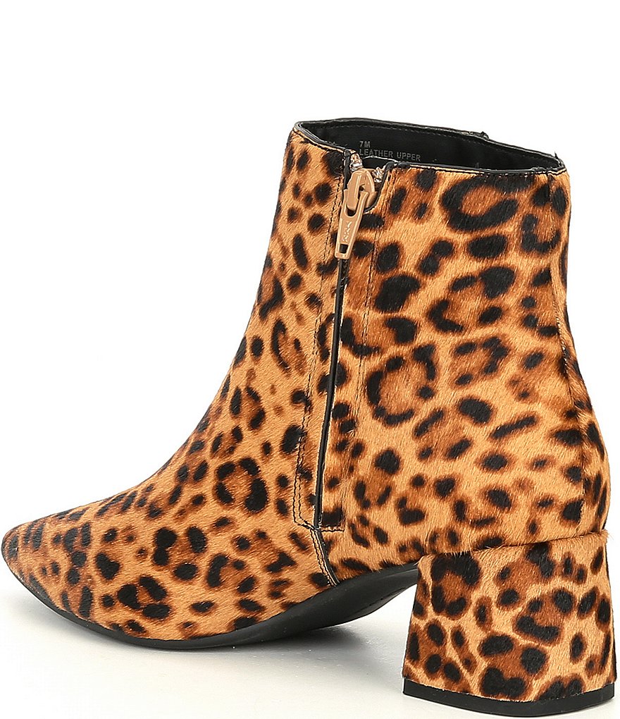 Alex Marie Tionna Leopard Haircalf Block Heel Booties