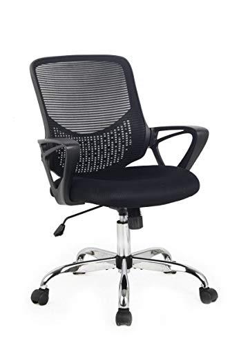 hodedah mid back mesh office chair with adjustable height, black