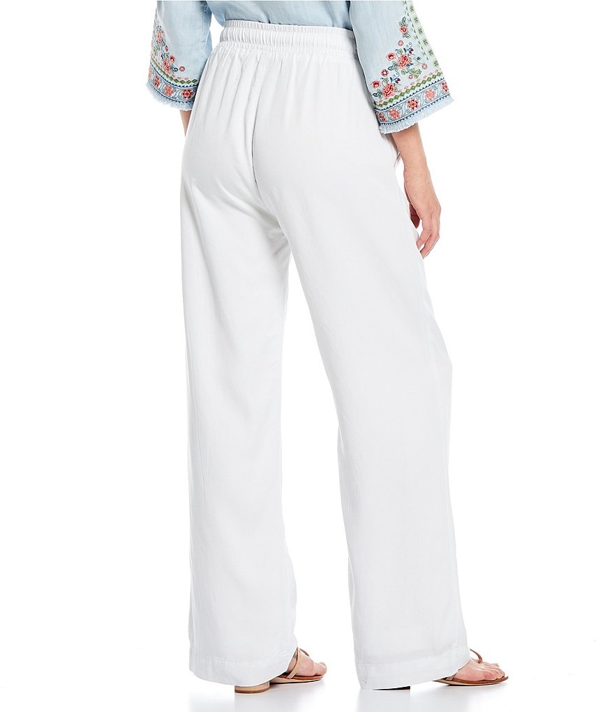 Reba Pull On Slant Pocket Chambray Pants
