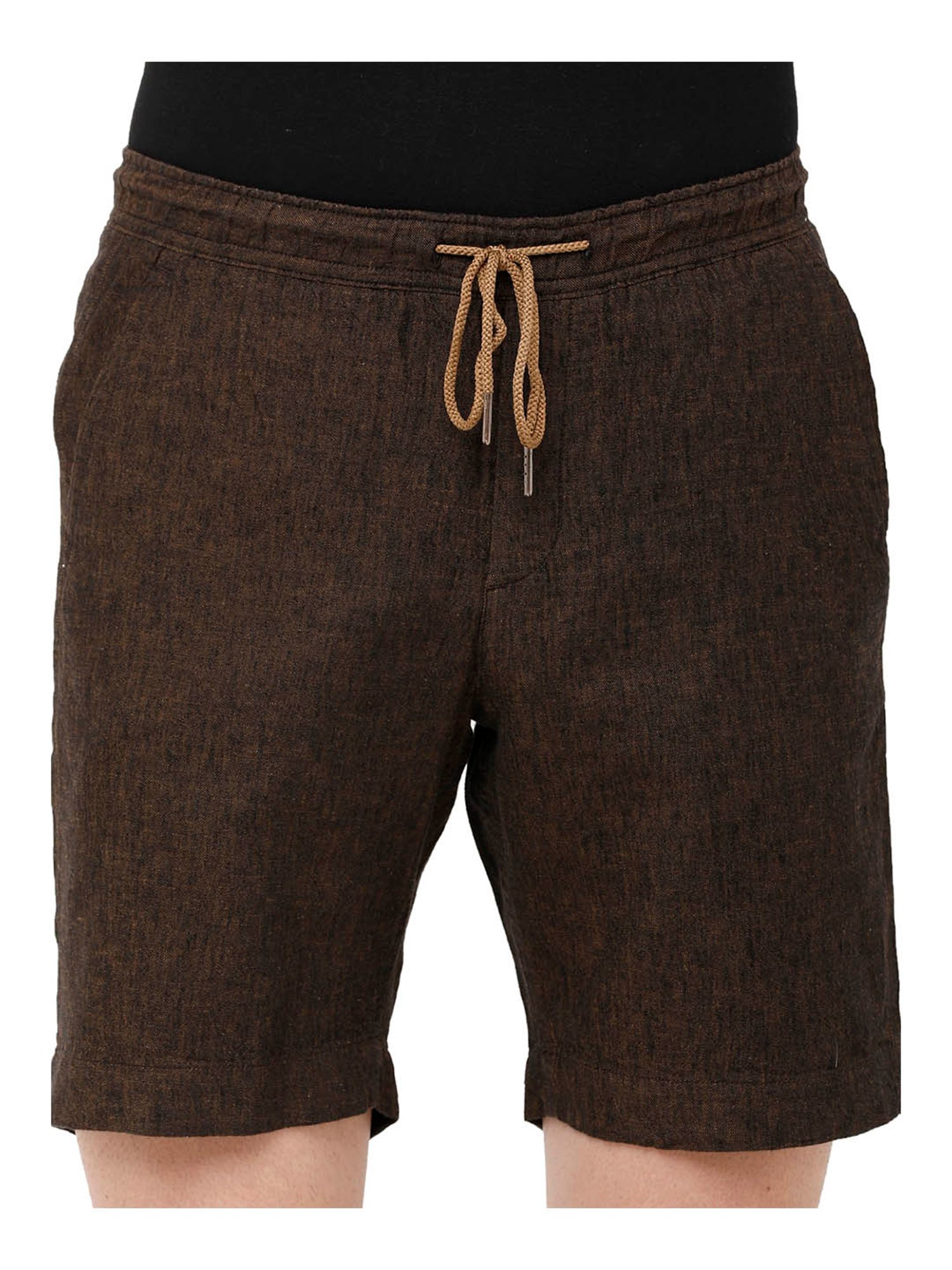 Cavallo By Linen Club Brown Textured Shorts
