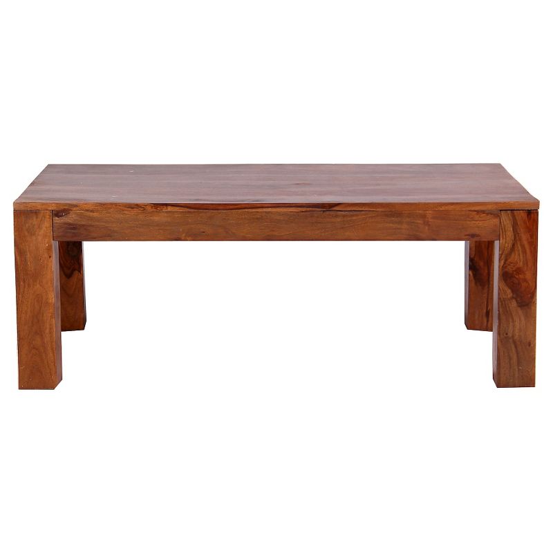 Handcrafted Cube Coffee Table - (16H x 43W x 23.5D) - Natural - Timbergirl