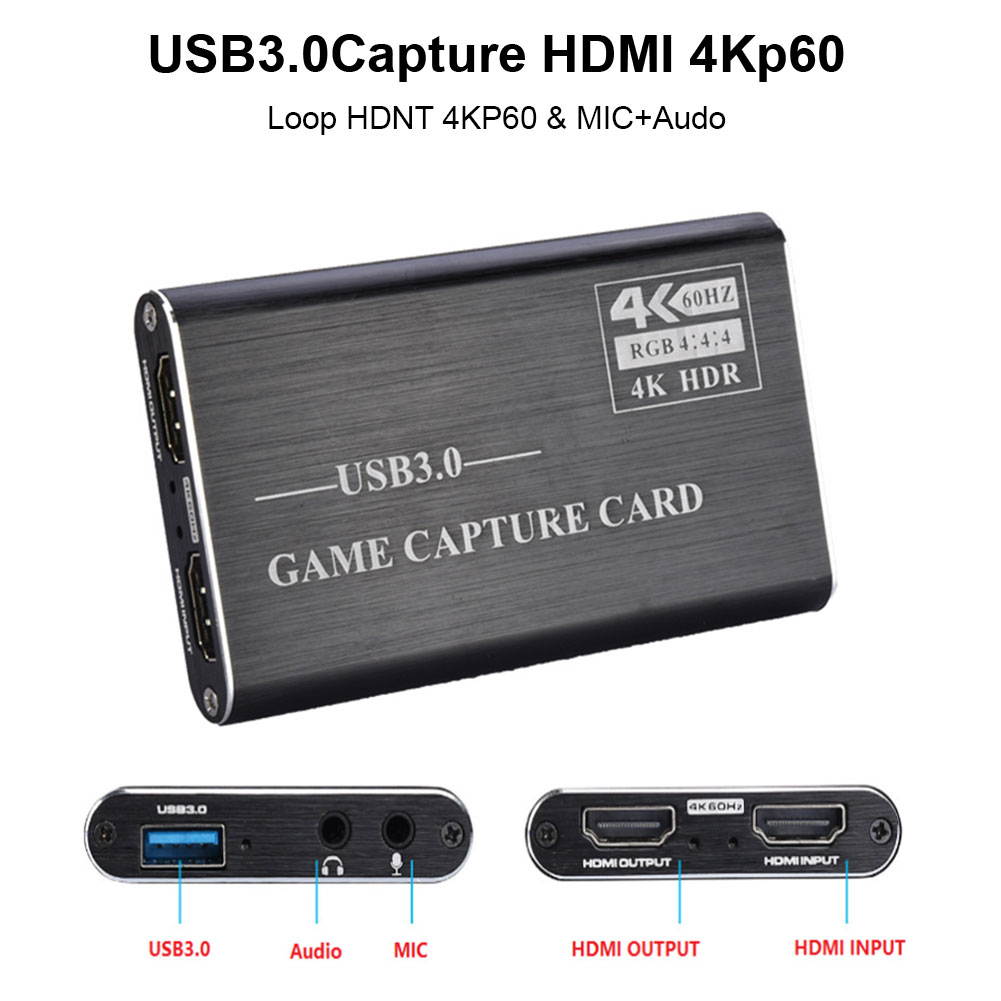 HDMI Capture USB Video Capture Card Device USB 3.0 Grabber Game Capture Recording Box with HDMI Loop-Out Stream and Record in Full HD 1080P Support Windows,Mac OS and Linus System