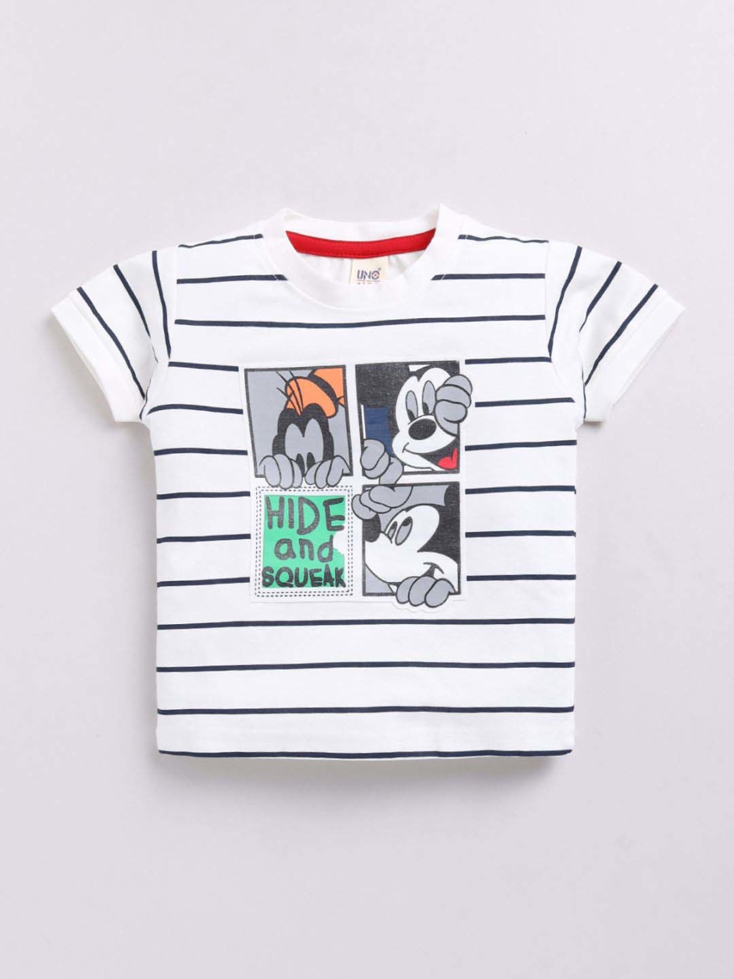UNO KIDS Boys Black & White Striped Top & Short sets