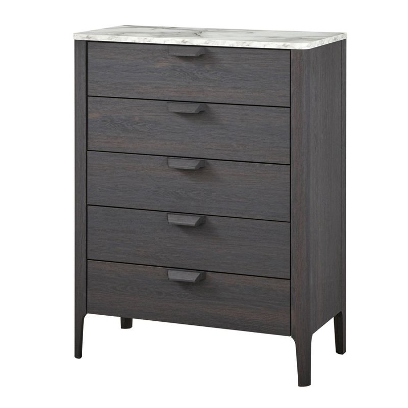 Keely 5 Drawer Chest Charcoal Gray - Buylateral