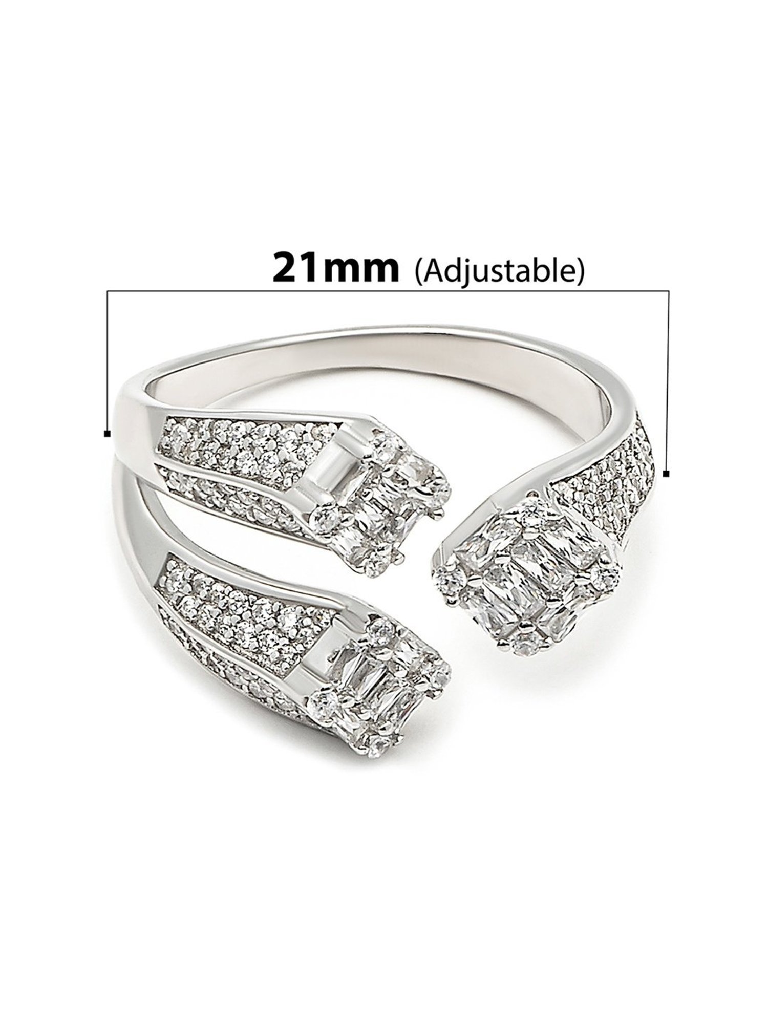 Silberry 92.5 Sterling Silver Crystal Luxe Ring