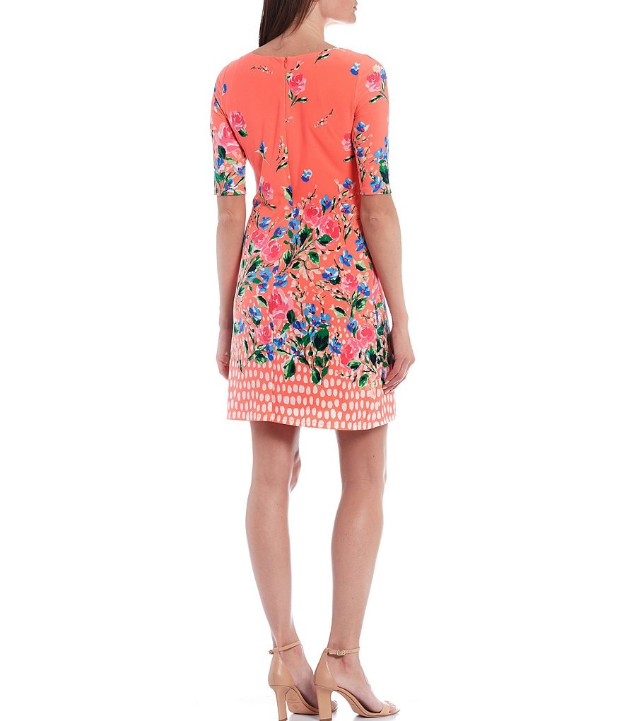 Eliza J Floral Stretch Jersey Shift Dress