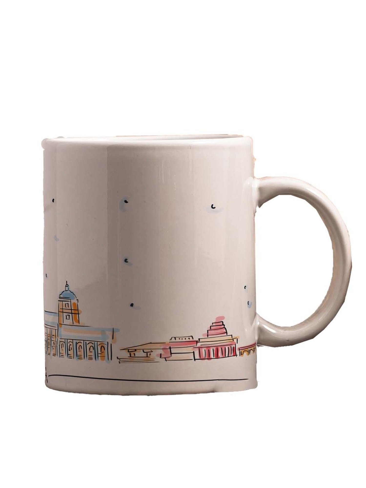 Nestroots White Stoneware Goa Magic Coffee Mug (0.325 L)