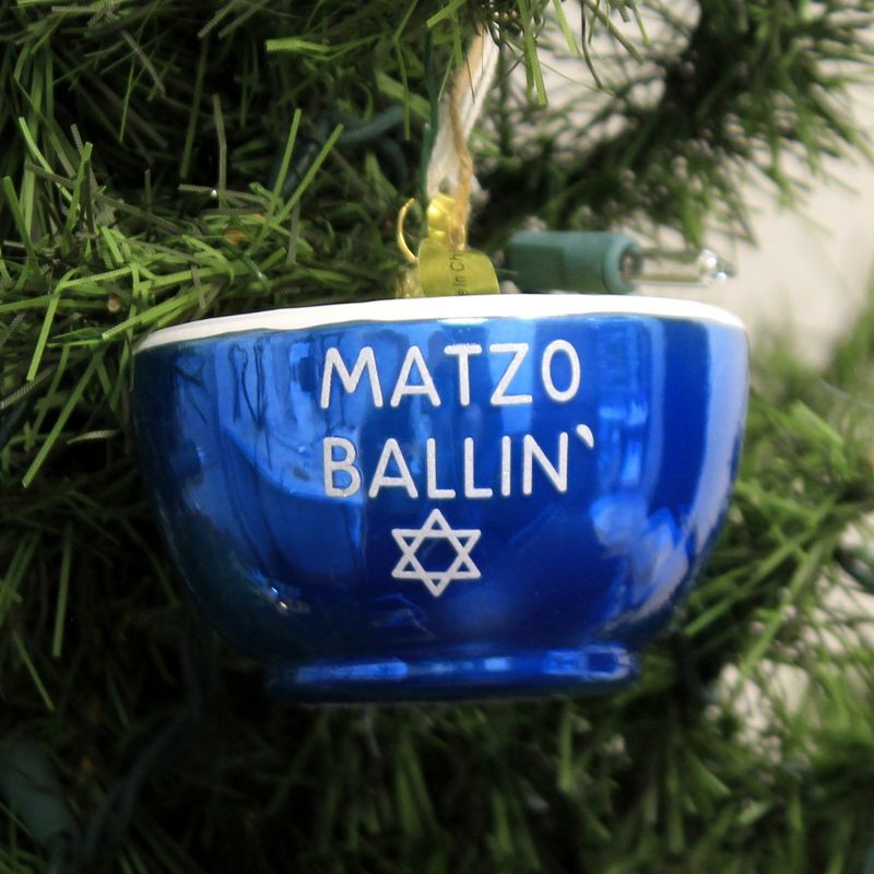 Holiday Ornament 2.25" Matzo Ball Soup Matzah Food Liquid Chicken Fat  -  Tree Ornaments