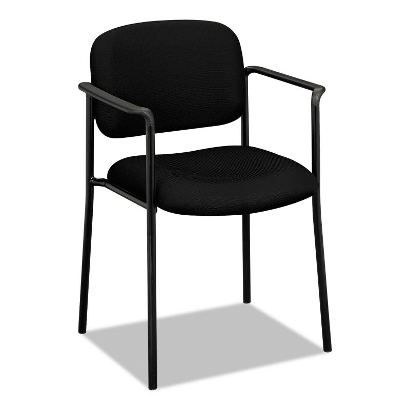 Basyx VL616 Series Stacking Guest Chair with Arms Black Fabric VL616VA10