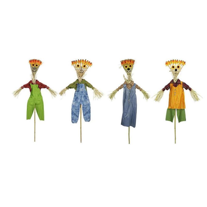 Northlight Club Pack of 12 Green Broom Head Halloween Decor Scarecrows 16"