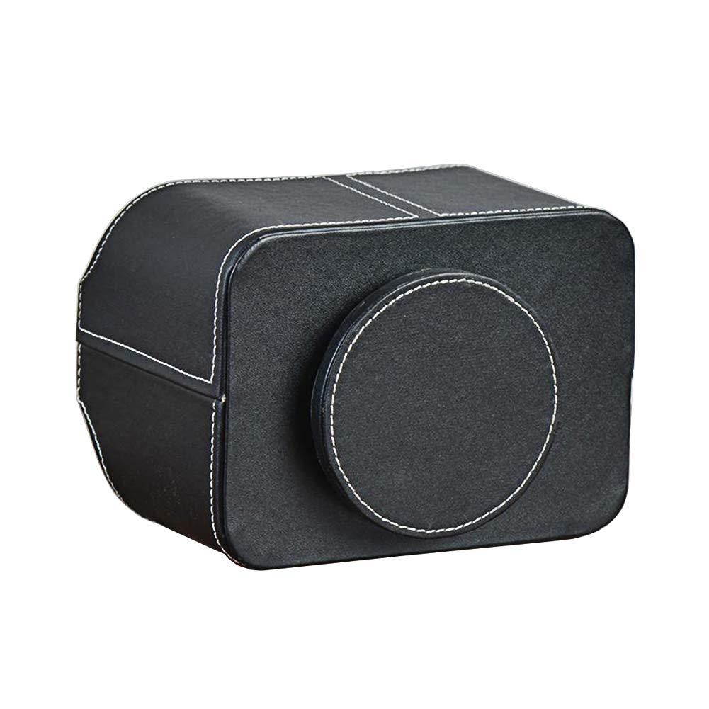 Fosinz Remote Control Holder Organizer Leather Control Storage TV Remote Control Organizer with 5 Spacious Compartments (Spinning Black)